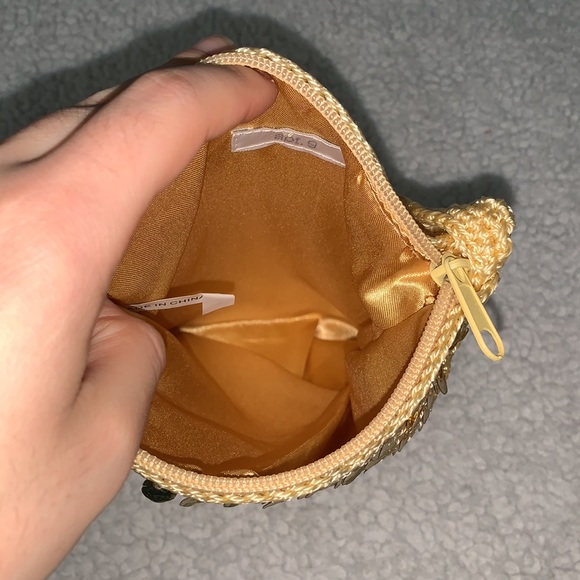 Gold Mini Crochet and Sequin Bag - Picture 13 of 15